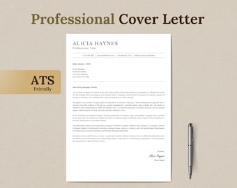 ATS-Friendly Cover Letter Template, Professional Editable Sample (Word, PDF)