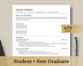 College Resume Template, Cover Letter, ATS Resume (Word)