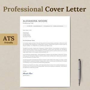 May include: A professional cover letter template with a simple design. The cover letter is for Alexandra Moore, who is applying for a job in the e-commerce industry. The letter includes contact information, a date, and a salutation.
