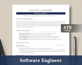 Lebenslaufvorlage für Software Engineer: ATS-freundliches Anschreiben (Word .docx, A4 / Letter)