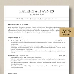 Minimalist Resume and Cover Letter, Reference, Icons, Professional Clean Resume Template, CV for Job Application, ATS Friendly Resume Word