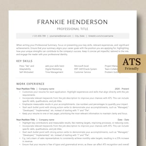 Modern ATS Resume Template Word, Basic Simple Resume, Minimalist Resume, Professional CV ATS Friendly Resume and Cover Letter Template