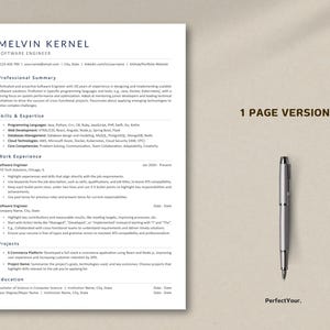 ATS Friendly Software Engineer Resume Template: Professional CV (word ...