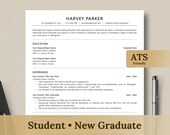 College Graduate Resume Template, Student Cover Letter, ATS Resume (Word)