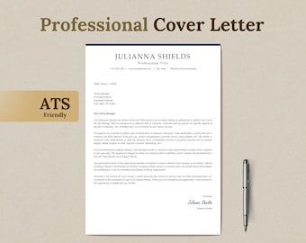 May include: A professional cover letter template with the heading "Professional Cover Letter" and the name "Julianna Shields" at the top. The letter is addressed to "Dear Hiring Manager" and includes a salutation and closing.