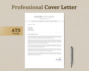 Modern Cover Letter Template, ATS Resume, Job Application (Digital Download)
