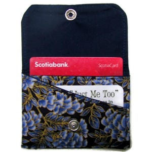 Porte-cartes, Porte-cartes de bus, Portefeuille de poche, Mini porte-cartes, Deux compartiments, Glycine bleu marine
