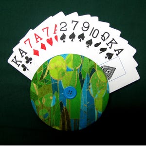 PLAYING CARD HOLDER, Heavy Duty double thickness, Cotton, Padded, Card Assist, Art Deco in the Park