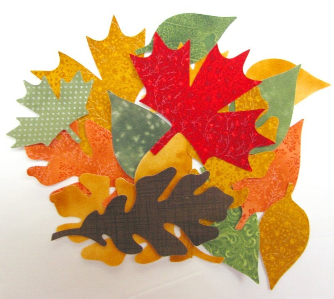 16 FALL LEAVES Cotton Appliques Leaves Diy Leaf Appliques Etsy
