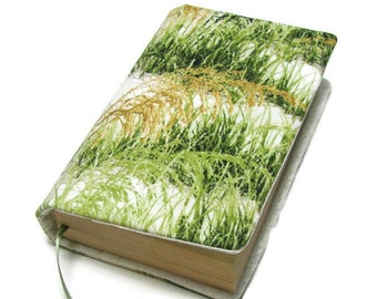 Book cover STANDARD SIZE paperback, mass market size, book protector, cotton, padded cover, for books 7 inches tall! Beach Grasses