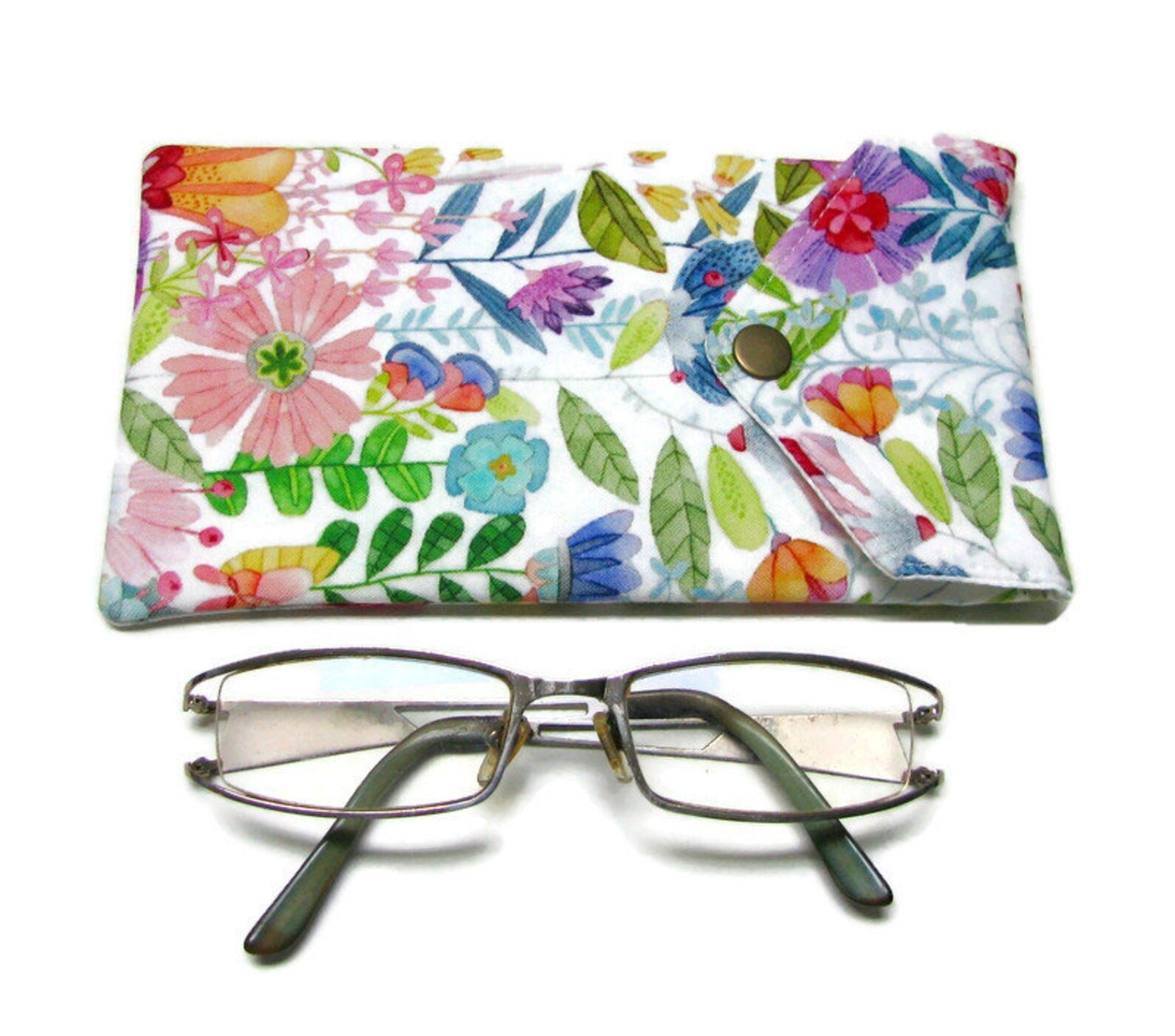 EYEGLASS CASE padded premium cotton snap closure eyeglass Etsy