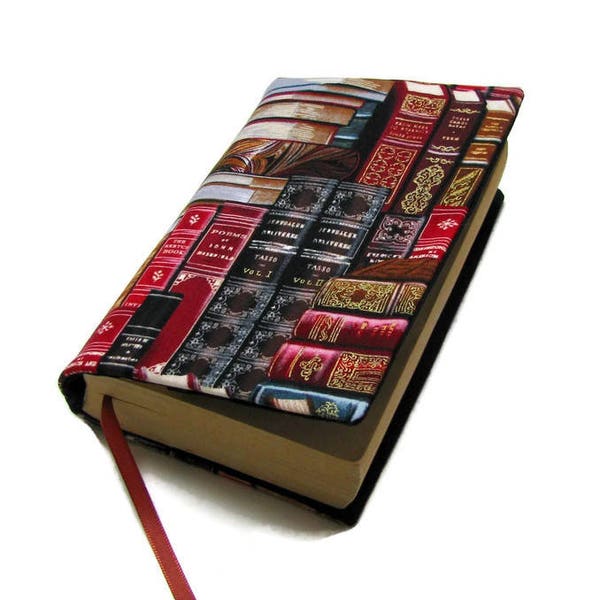 Book cover STANDARD SIZE paperback, mass market size, book protector, cotton, padded cover, for books 7 inches tall! Gold gilt edged books
