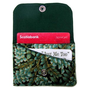 Porte-cartes, Porte-cartes de bus, Portefeuille de poche, Mini porte-cartes, Deux compartiments, Glycine verte