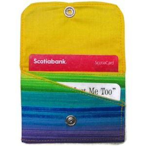 Porte-cartes, Porte-cartes de bus, Portefeuille de poche, Mini porte-cartes, Deux compartiments, Rayures arc-en-ciel