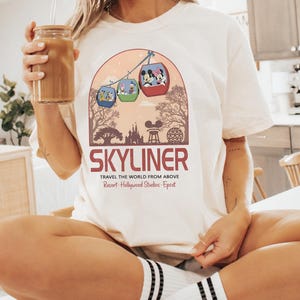 Comfort Colors® Retro Disney Skyliner Shirt, Resort Hollywood Epcot Shirt,Mickey and Friends Skyliner Skyliner Tshirt,Disney Trip 2025 Shirt