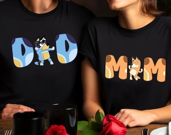 Mom and Dad Family Shirt, Family Matching Shirt, Cartoon Birthday Party Shirt, Daddy Mommy Shirt, Cartoon Movie Shirt, Mama Shirt,Dada Shirt