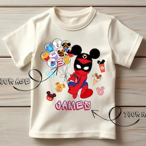 Custom Spiderman Mickey Shirt, Disney Family Shirts, Custom Age Birthday Shirt,Disney Snacks Shirt,Custom Birthday Boy Shirt,Avengers Shirts