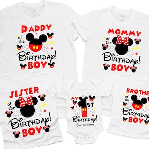 Disney Family Minnie Mickey Birthday Shirts, Birthday Boy Family Shirt, 1st Birthday Mickey Mouse Party Shirt, Personalized Birthday Shirt
