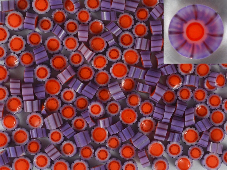 104COE Murrini #068 purple and orange