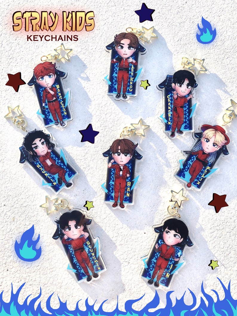 8 Stück Stray Kids Schlüsselanhänger Set - SKZ Fan Merch Keychains Für Jungen & Mädchen