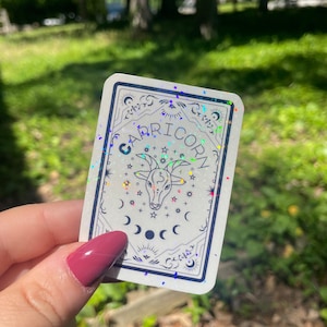 Capricorn Holographic Sticker I Bookish Sticker I Waterproof Kindle Laptop I Zodiac Sticker I Tarot Sticker