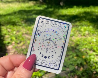 Sagittarius Holographic Sticker I Bookish Sticker I Waterproof Kindle Laptop I Zodiac Sticker I  Tarot Sticker