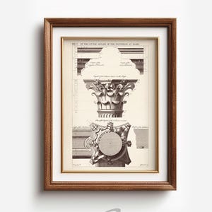 Roman Architektur Zeichnung Druck, Klassische Römische Säulen Architektur Druck, Gotische Druck, Pantheon Zeichnung, Digitaler Download