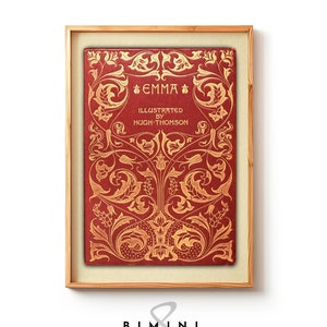 Emma Vintage Jane Austen Book Cover poster, classic book lover print, English literature classroom decor, vintage book art, Digital download