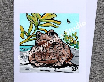 Toad Art Greeting Card: Whimsical Friendship Card