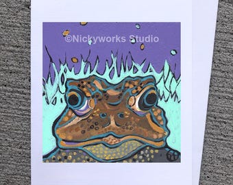 Toad Art Greeting Card: Whimsical Friendship Card