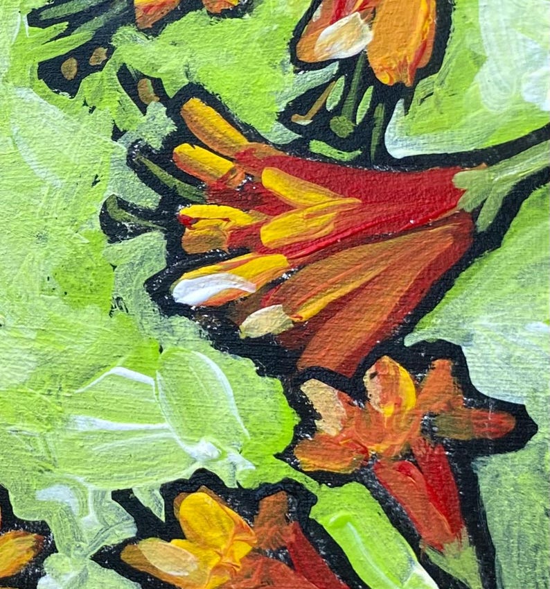 Hummingbird Art Greeting Card: Ruby-Throated Bird Illustration bild 4