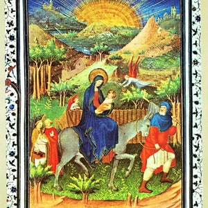 medieval art, Book of Hours, Illustrated manuscript, 15th Century art ,Nativity bath scene, prayer journal supplies, Christian art, prayer image 2