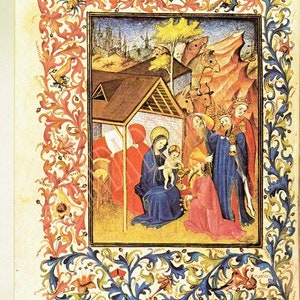 Book of Hours, Medieval art, Illustrated manuscript, 15th Century art,, The Annunciation, Christian art, holy family, Christmas art, image 2