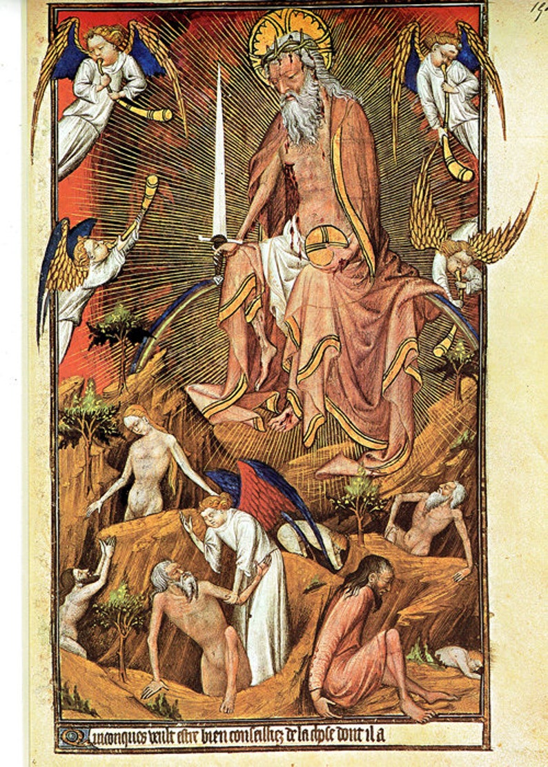 medieval art, Book of Hours, Illustrated manuscript, 15th Century art ,Nativity bath scene, prayer journal supplies, Christian art, prayer image 7