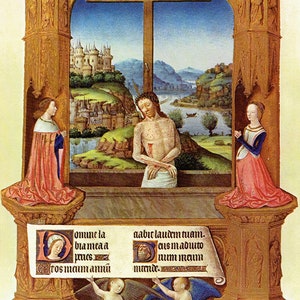 Book of Hours,Nativity scene, medieval art, Christmas scene, Jesus Mary Joseph, 14th Century,Christian art, book page, medieval decor, image 6