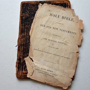 lot of 20 vintage Bible Pages, 1874 large original pages, 150 yr. old, Vintage ephemera , antique Bible, Bible journaling, prayer journal,