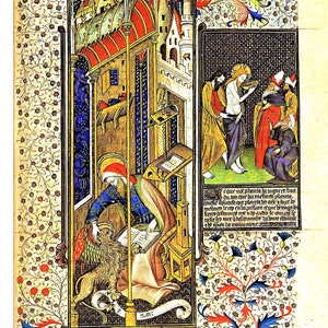Medieval art, Book of Hours, Illustrated manuscript, 15th Century art, medieval artifacts, prayer journals, Christian art, Pentecost image 2
