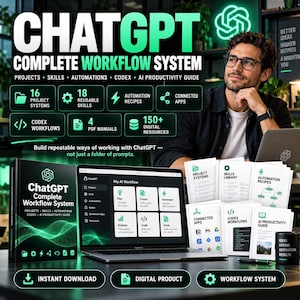 ChatGPT Complete Workflow System | Projects, Skills, Automations, Codex & AI Productivity Guide