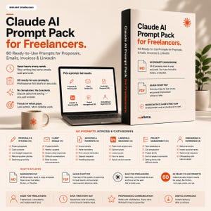 Claude AI Prompt Pack for Freelancers — 60 Ready-to-Use Prompts for Proposals, Emails, Invoices & LinkedIn