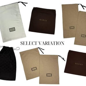 Bolsa para el polvo GUCCI / auténtica y vintage / bolsa para el polvo con monograma GG / bolsa para el polvo de algodón satinado / bolsa para accesorios / bolsa para el polvo de diseñador / bolsas para guardar zapatos
