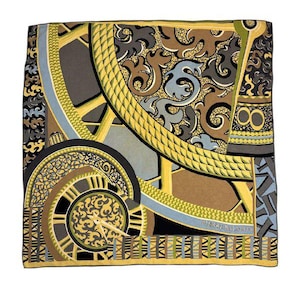 PIERRE BALMAIN 100% silk colorful scarf/ abstract geometric printed scarves/ authentic & vintage/ 90 cm