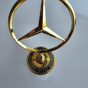 Mercedes Bonnet Rased Star Emblem Badge Black and Chrome C E S Clk