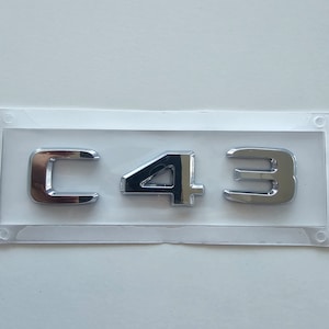Lettrage C43 Emblème d'insigne de coffre arrière pour MERCEDES BENZ Classe C Argent chromé