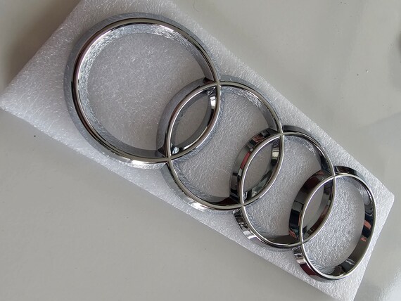 Audi Front Grille Chrome Logo Emblem Rings - Fits TT, S3, A3, A4, A5, A6 - 273mm X 94mm