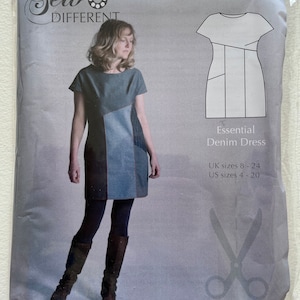 essential denim dress pattern The Essential Denim Dress MULTISIZE SEWING PATTERN Sew Different