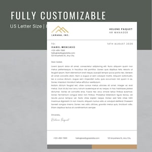 Plantilla de membrete / Membrete moderno y profesional / Microsoft Word / Marketing y marca para pequeñas empresas / Personalizable e imprimible