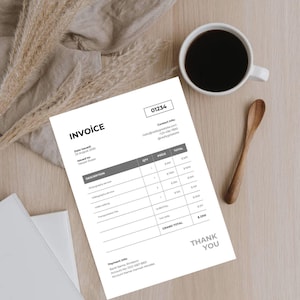 Rechnungsvorlage | Moderne und professionelle Rechnung | Microsoft WORD und EXCEL | Geschäftsrechnung | Personalisierbar und Printable