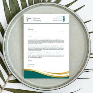 Modello di carta intestata aziendale modificabile Canva, modello di carta intestata aziendale personalizzata per Word, download digitale, carta intestata professionale moderna