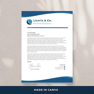 Business Letterhead Template Canva Editable, Custom Company Letterhead Template for Word Digital Download, Professional Letterhead Modern