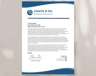 Editable Business Letterhead Template, Modern Company Design (Digital Download)